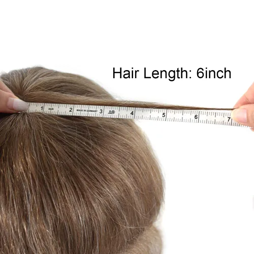 Vista 265 de Toupee para hombre 100% cabello humano real tupé para hombres 0.004 in piel de poliuretano para hombre, sistema de reemplazo de piezas de pelo