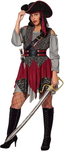 Vista 2 de Spirit Halloween Disfraz de pirata de Castaway para adultos, colección de la firma Cosplay pirata Halloween clásico