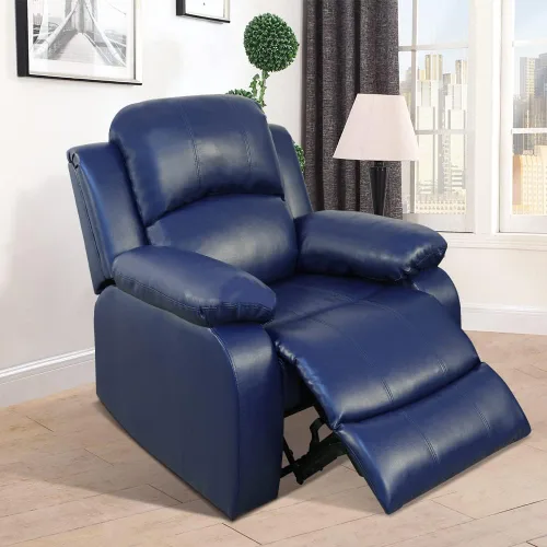Vista 12 de Juego de muebles de sala de estar, juego de sofá reclinable de cuero, sofá reclinable y sofá biplaza, juego de sofá de cuero beige, juego de muebles