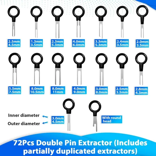 Vista 3 de Kikerike Kit de herramientas de extracción de terminales, 139 piezas, herramienta de desfilado, conector eléctrico, kit de herramientas