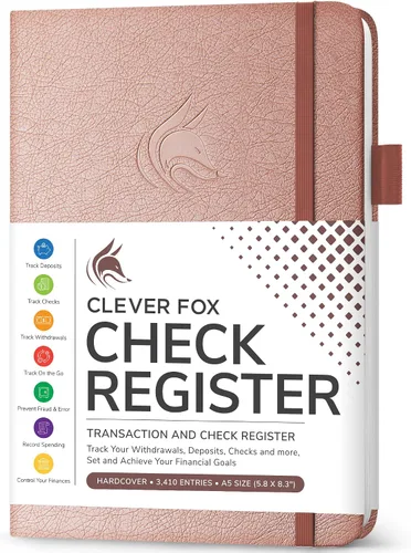 Vista 21 de Clever Fox Libro de registro de cheques – Registro de transacciones de lujo, libro de contabilidad contable, registro de cheques y libro de registro
