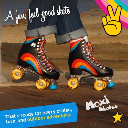 Vista 7 de Moxi Rainbow Rider - Patines de ruedas para mujer, hermosos, duraderos, de apoyo con forro acolchado, una placa resistente y ruedas suaves