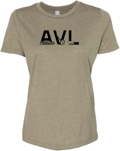 Vista 24 de Cute Women's Screen Printed Crew Neck Tee, Shirts With Sayings, Dusty Blue or Olive