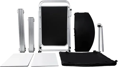 Vista 5 de CampLand Mesa de cocina plegable para acampar con parabrisas, estación de cocina portátil al aire libre con armario de almacenamiento y mesas Negro