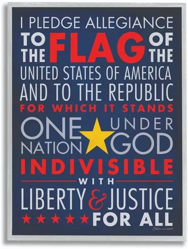 Vista 6 de The Kids Room by Stupell The Pledge of Allegiance - Placa de pared de arte textual, 11 x 0.5 x 15, fabricada con orgullo en Estados Unidos