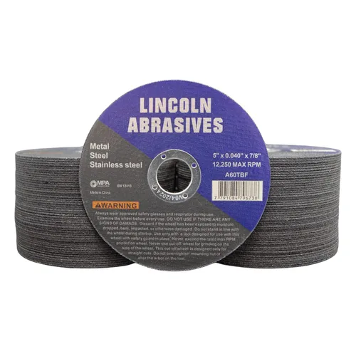 Vista 19 de Paquete de 25 ruedas de corte de 4.5" Lincoln Abrasives .040" Metal y acero inoxidable