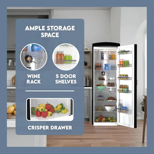 Vista 4 de Conserv 11cf Classic Retro Refrigerador 24 en Frost Free Eco R600a 110V (negro)