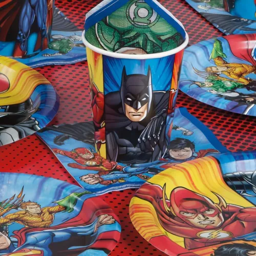 Vista 4 de Artículos de fiesta de Justice League, Servilleta para bebidas , talla única , Multicolor