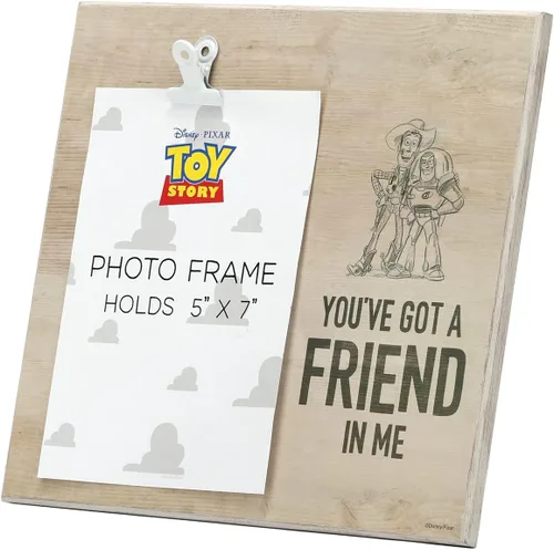 Vista 2 de Open Road Brands Disney Pixar Toy Story You've Got a Friend in Me Marco de fotos de madera para fotos de 5 x 7 pulgadas, bonita decoración de Toy