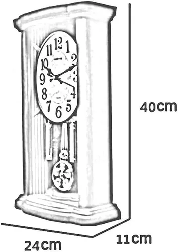 Vista 3 de Reloj de péndulo, relojes de repisa vintage, funciona con pilas, para sala de estar, oficina, hogar, reloj de chimenea con campanilla Westminster