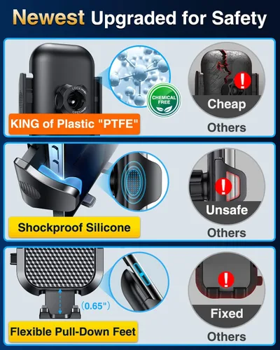 Vista 6 de VANMASS [Versión Pro] Soporte Universal para Teléfono de Coche [Ventosa Super 2025] Soporte para Teléfono de Coche, Soporte para Teléfono Celular