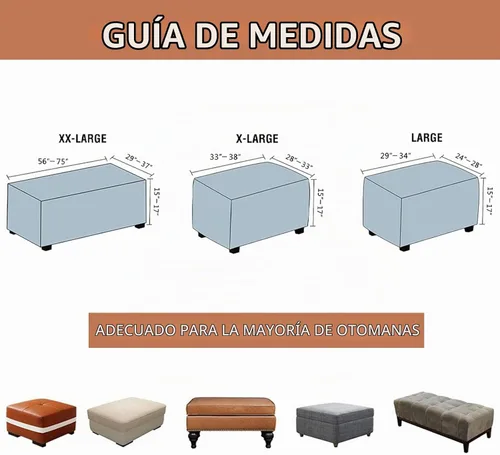 Vista 4 de Eco-Ancheng Funda elástica para silla, funda otomana rectangular de almacenamiento, funda otomana para reposapiés, fundas otomanas para taburete