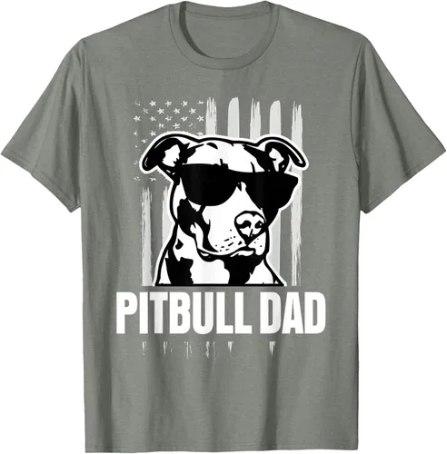 Vista 21 de Pitbull Dad - Camiseta para hombre con orgullo American Pit Bull Dog, Negro, S