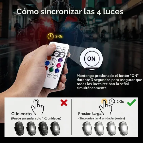 Vista 8 de Mcbazel 4 luces LED estroboscópicas inalámbricas recargables magnéticas, 8 colores, USB, impermeable, anticolisión, luz de advertencia intermitente