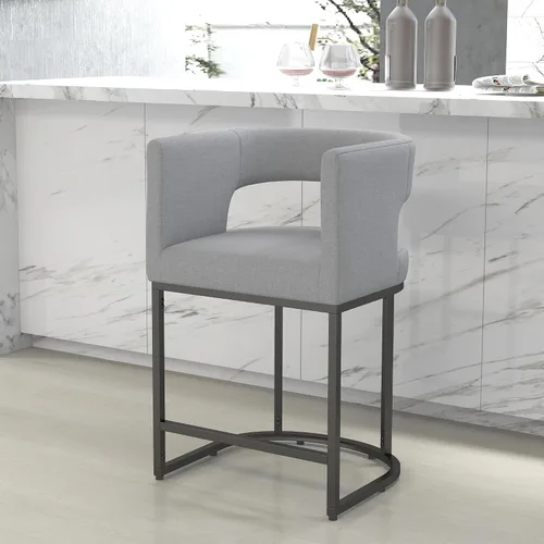 Vista 17 de ABET 26" Linen Counter Height Bar Stools Set of 1 for Kitchen Island, Brown
