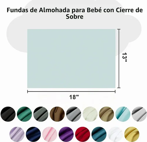 Vista 4 de NTBAY Fundas de almohada de satén de algodón egipcio para niños pequeños Aguamarina