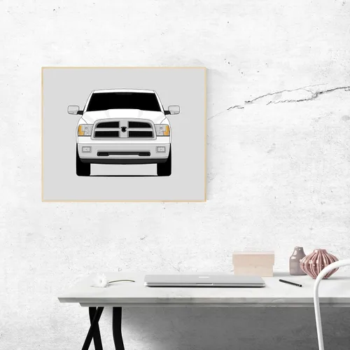 Vista 9 de Custom Car Posters Handmade Poster compatible with Dodge Ram 1500 (2009-2012) 4th Generation Print Wall Art Décor - 11x14 Satin Print (Unframed)