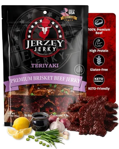 Vista 23 de Jerzey Jerky Carne Asada Brisket Jerky 2.5oz (2 Pack) – Bocadillos de carne de brisket asada con alto contenido en proteínas, sin gluten