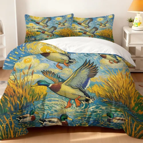 Vista 26 de Juego de funda de edredón de oso lindo tamaño individual, 3 piezas, ropa de cama suave y neutra calmante y acogedora, juego de funda de edredón
