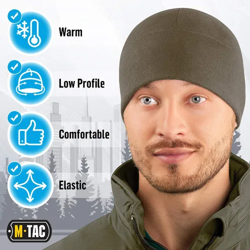 Vista 3 de M-Tac Gorra de reloj de forro polar - Gorro táctico militar del ejército gorro de invierno