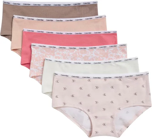 Vista 8 de Calvin Klein girls Cotton Hipster Underwear Panties, 6-pack Paquete Delta Teal