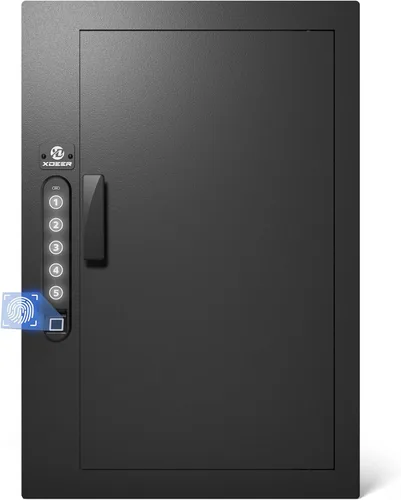 Vista 2 de XDeer Caja fuerte de seguridad de pared plana oculta en la pared, caja fuerte biométrica oculta para huellas dactilares, cajas fuertes electrónicas