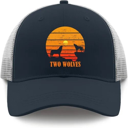 Vista 9 de Cap Two Wolves Dad Hat for Men Vintage Baseball Cap Adjustable