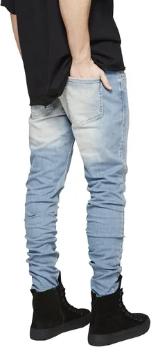Vista 7 de LONGBIDA - Jeans para hombre, de tiro ajustado, con roto y desgastados