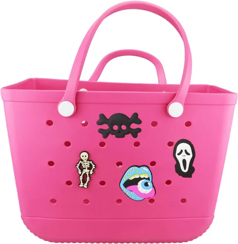 Vista 4 de JinJing Beach Bag Accessories PVC Rubber Totes Inserts Charms for Bogg Bag Halloween