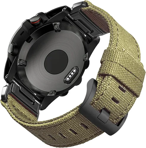 Vista 13 de Compatible con Garmin, correa deportiva de lona para reloj fēnix/precursor/enfoque/marq/quatix/instinct/D2/Tactix, correa de repuesto resistente