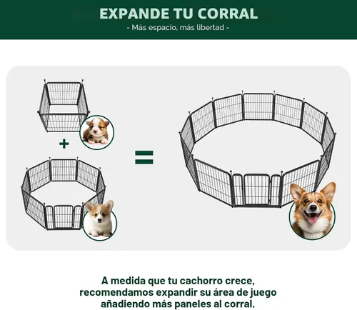 Vista 2 de FXW Rollick Unleashed Corral para Perros para Interiores, Patio, Campamento en RV, 24 pulgadas 4 Paneles para Perros Pequeños y Cachorros Negro