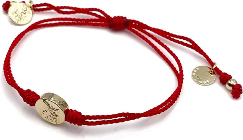 Vista 3 de St Michael Archangel Coin Medal on Adjustable Red Cord Wrist Adjustable Bracelet