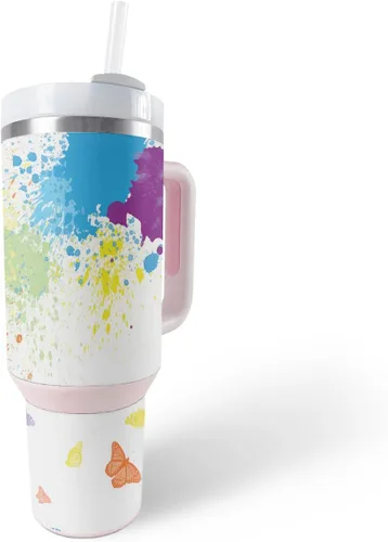 Vista 28 de MightySkins Skin - Vaso de vinilo compatible con Stanley The Quencher H2.0 FlowState de 40 onzas, color turquesa sólido, funda protectora, duradera
