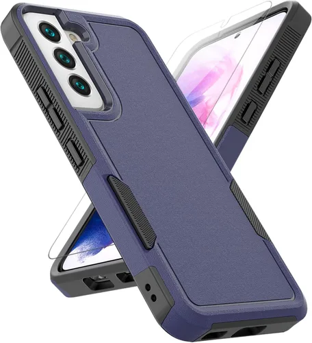 Vista 11 de Funda para Samsung Galaxy S22: funda protectora de doble capa resistente para teléfono celular, a prueba de golpes, con protector de pantalla