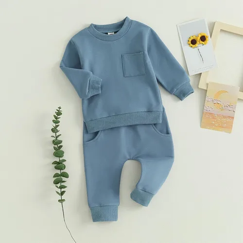 Vista 3 de ZAXARRA Conjunto de 2 piezas de sudadera de manga larga con cuello redondo y pantalones largos para bebé niño