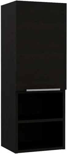 Vista 10 de Tuhome Mila - Botiquín de baño montado en la pared con almacenamiento abierto y cerrado, wengué negro
