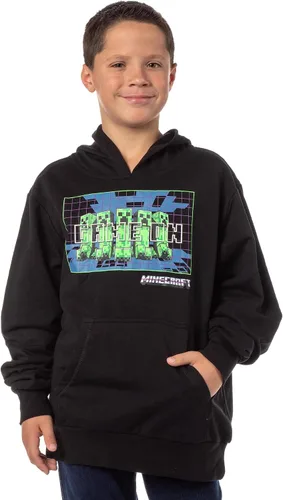 Vista 5 de Minecraft Game On Creeper Mob - Sudadera con capucha para niños y niñas