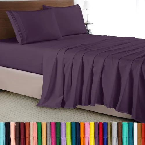 Vista 39 de Elegant Comfort - Juego de sábanas de lujo de 4 piezas - Ropa de cama de lujo de 1500 hilos, calidad de hotel prémium, microfibra, resistente a