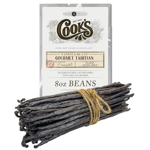 Vista 12 de Cook's, Granos de vainilla orgánicos de Tahití, grado A, la mejor vainilla gourmet fresca premium del mundo, certificado orgánico por CCOF, 10