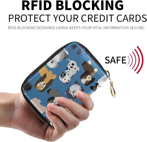 Vista 2 de Tarjetero RFID con cremallera para tarjetas de crédito para mujeres y niñas