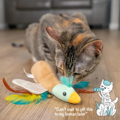 Vista 7 de Catstages Flapperz Pato de Peluche Juguete Interactivo con Hierba Gatera para Gatos