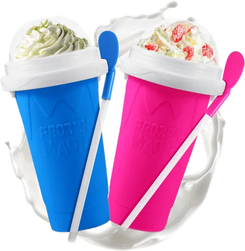 Vista 8 de REGNBUE Slushy Maker - Vaso mágico para hacer jugo, leche, yogur, helado, taza refrescante con tapa y popote para niños, amigos, familia