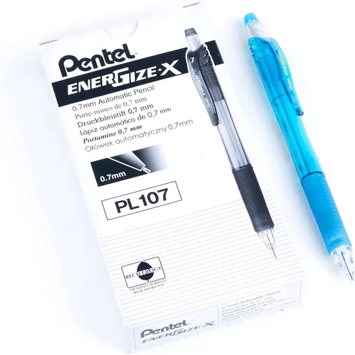 Vista 11 de Pentel EnerGize-x - Portaminas (0.028 in), cuerpo violeta, caja de 12 (PL107V)