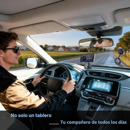 Vista 6 de Soporte magnético para teléfono de coche con succión al vacío, plegable y manos libres, rotación ajustable de 360°, montaje para teléfono
