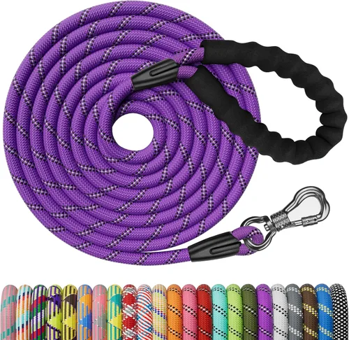 Vista 15 de NTR Correa de perro de 3 pies resistente, Correas de perro de cuerda verde con gancho giratorio y con candado y mango acolchado cómodo, Correa