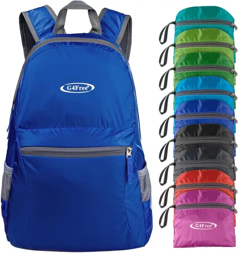 Vista 28 de G4Free Mochila plegable ligera de 20L para viajes, senderismo, mochila plegable para hombres y mujeres