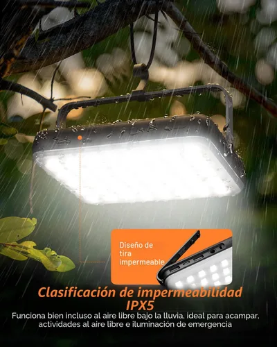 Vista 7 de Eventek Linterna LED recargable para campamento, 20000 mAh, luces de campamento portátiles de hasta 144 horas y 4 modos de luz, IPX5 impermeable