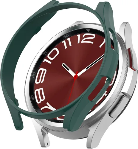 Vista 14 de Compatible con Samsung Galaxy Watch 6 Classic 1.772 pulgadas (1.850 in), carcasa rígida de policarbonato resistente a los impactos, a prueba de Negro