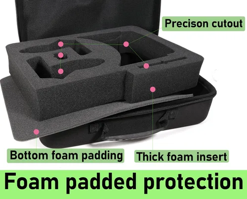 Vista 6 de Hard Carrying Case for Oculus Quest 2 VR Gaming Headset Strap and Touch Controllers, Accurate Custom fit Foam Cutout Protective Storage Carrying Bag