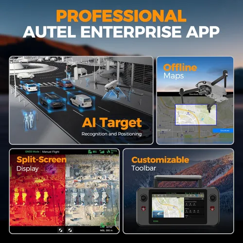 Vista 6 de Autel Robotics EVO Lite 640T Enterprise Basic Combo, 640x512 T ~ hermal&1/2'' CMOS 48MP V ~ isible C-a-mera, reconocimiento de objetivos AI, zoom
